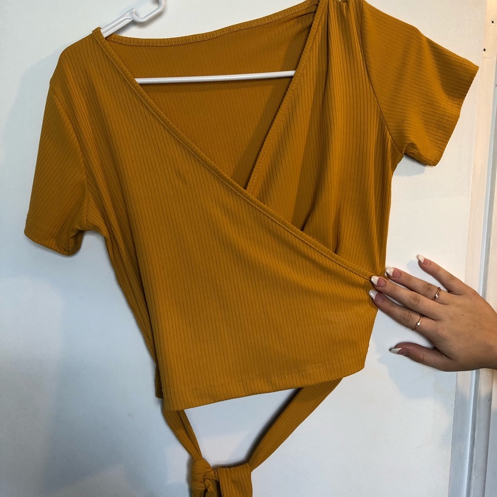 Yellow crop top